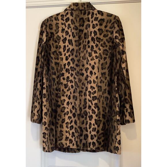 Vintage Harolds Faux Leopard Print Coat Size 6 Button Up Lined Brown USA EUC - Picture 4 of 12